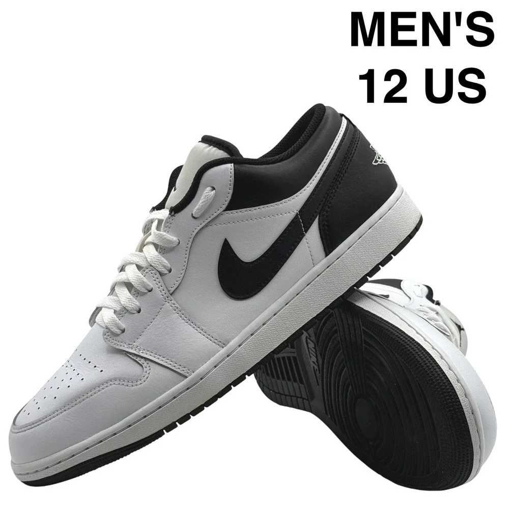 Nike Air Jordan 1 Low Men's Size 12 White Black Reverse Panda 553558-132 Retro